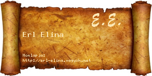Erl Elina névjegykártya